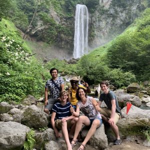 平湯大滝と家族