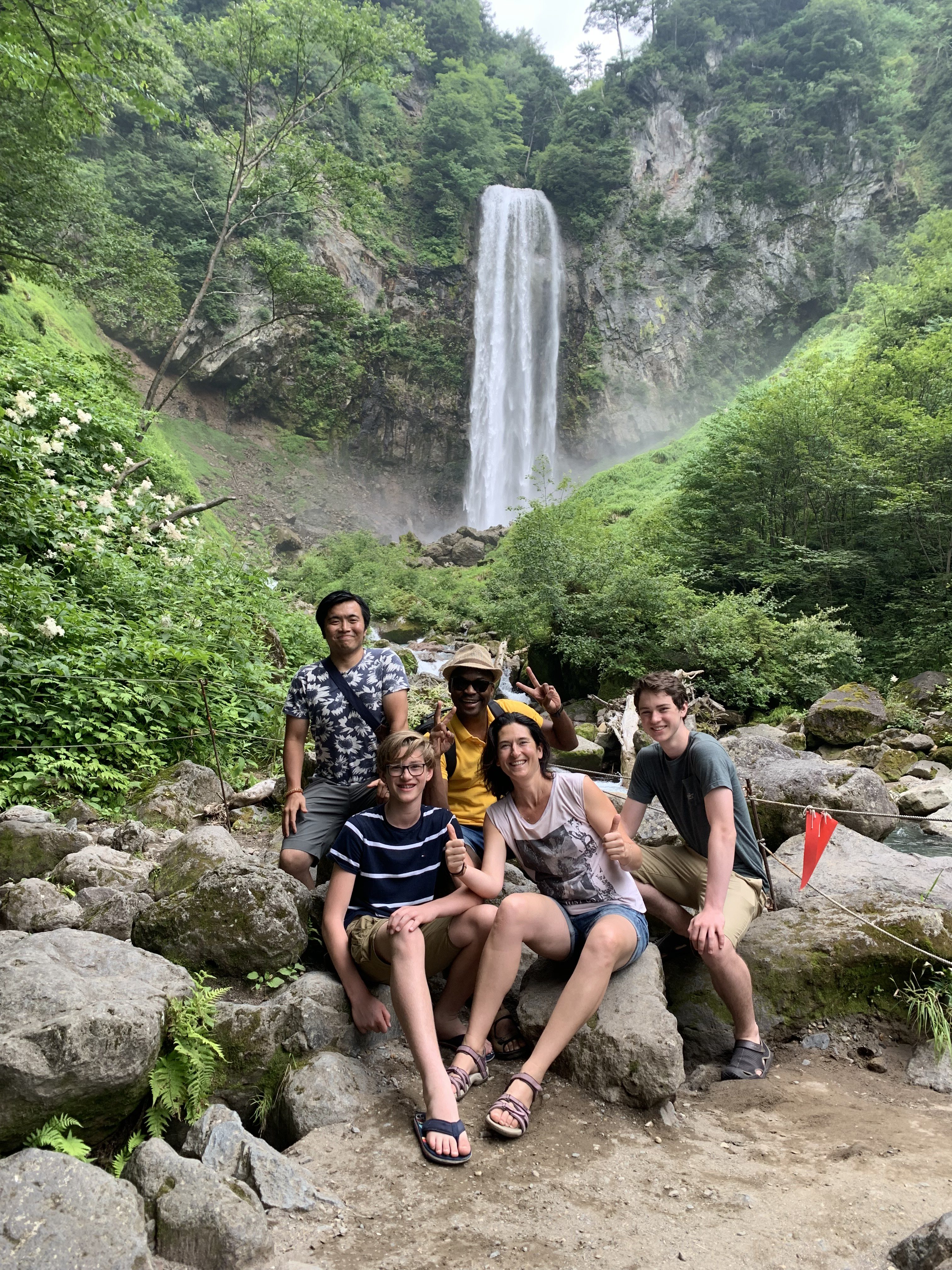 平湯大滝と家族